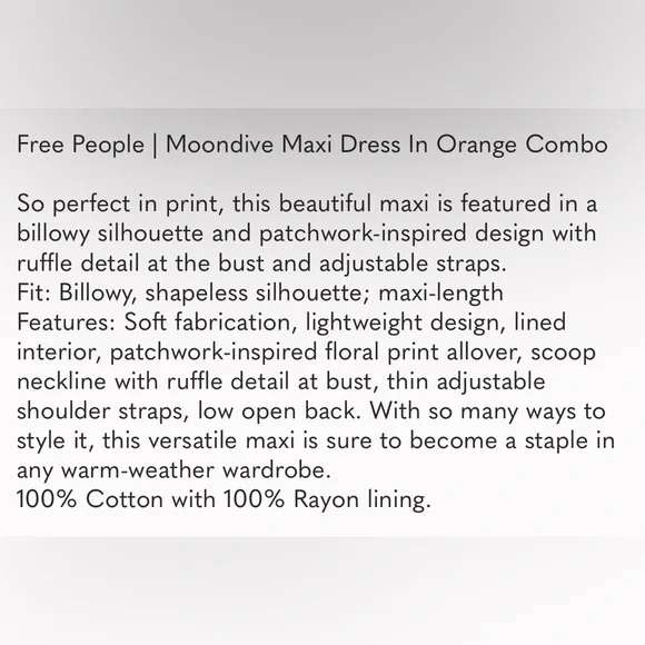 NWOT Free People Moondive Maxi Dress - Picture 4 of 4